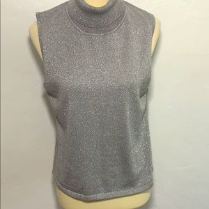 Style & Co Silver sleeveless turtleneck